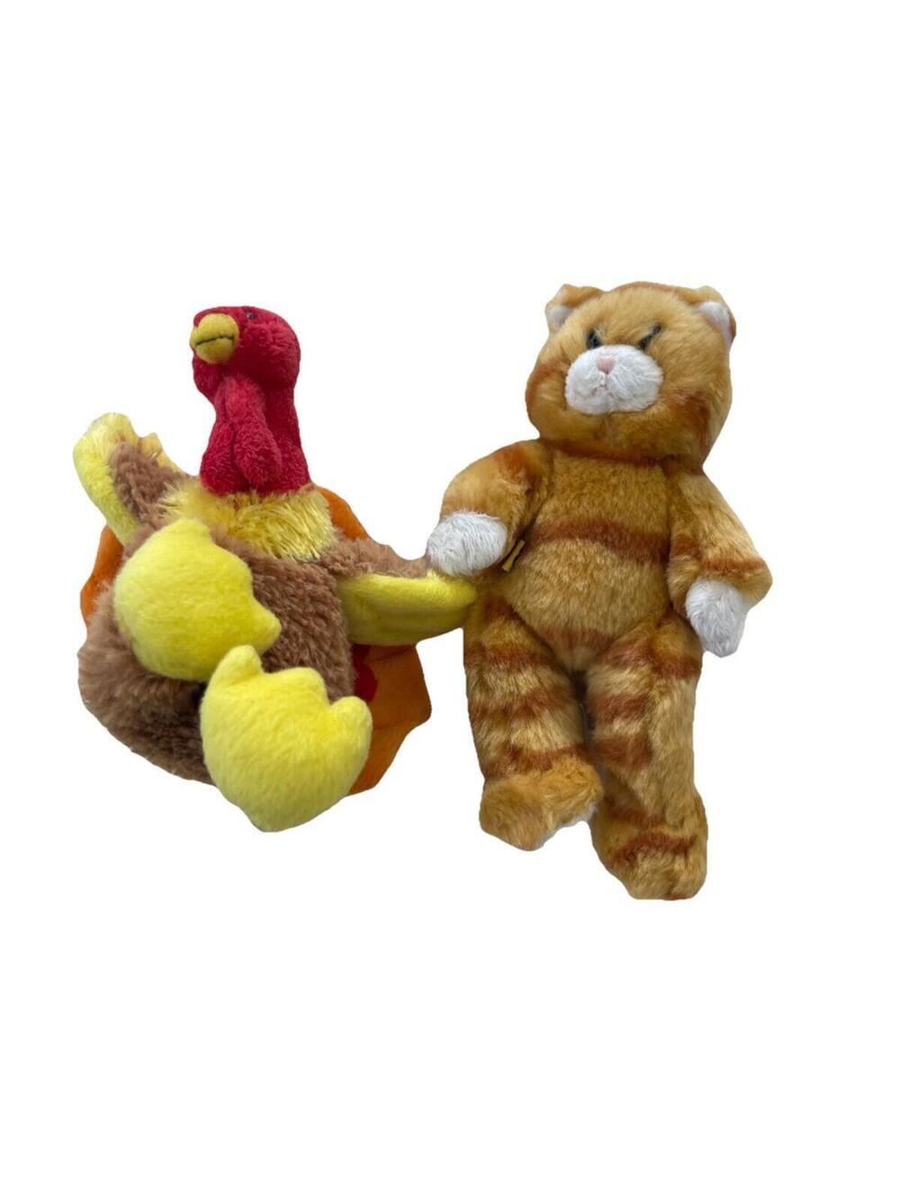 Build a Bear Lil Furry Friends Mini Turkey Plush 6” Thanksgiving‎ And Tabby H97